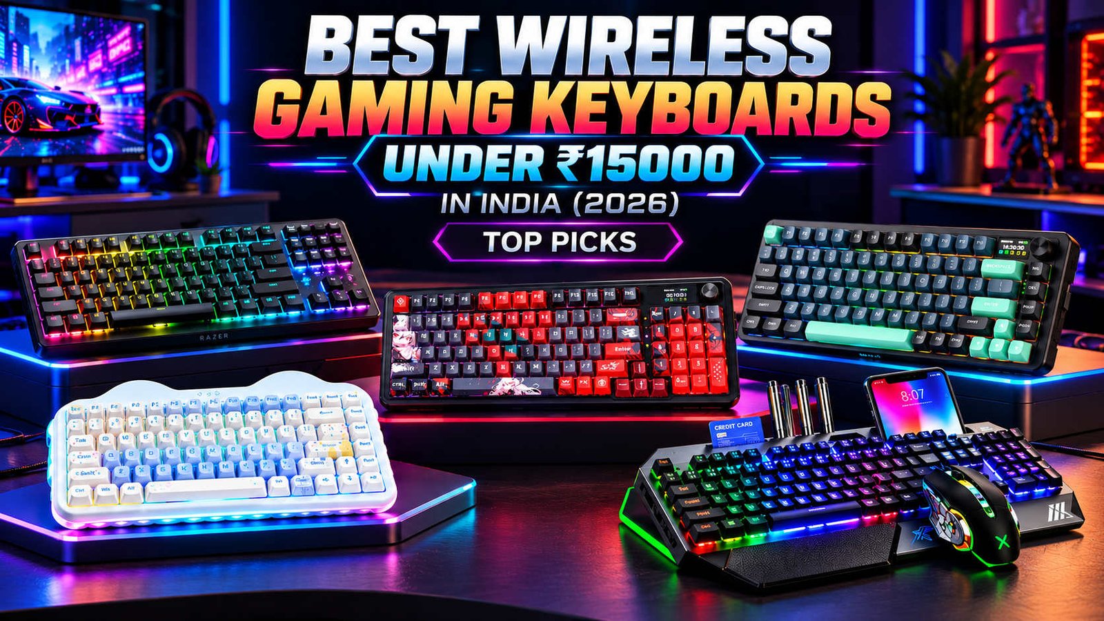 Best Wireless Gaming Keyboards Under 15000 in India (2026) – Top Picks