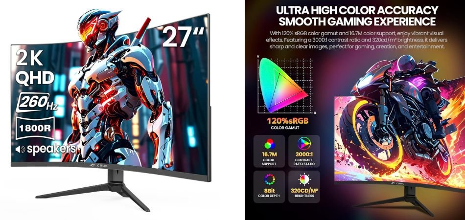 CRUA 27-inch Curved Gaming Monitor