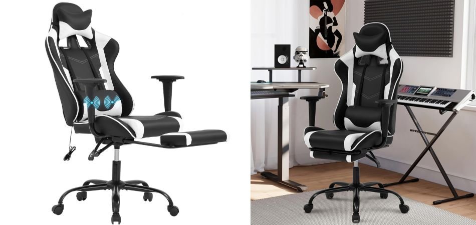 Gaming Chair, Ergonomic Computer Chair with Footrest