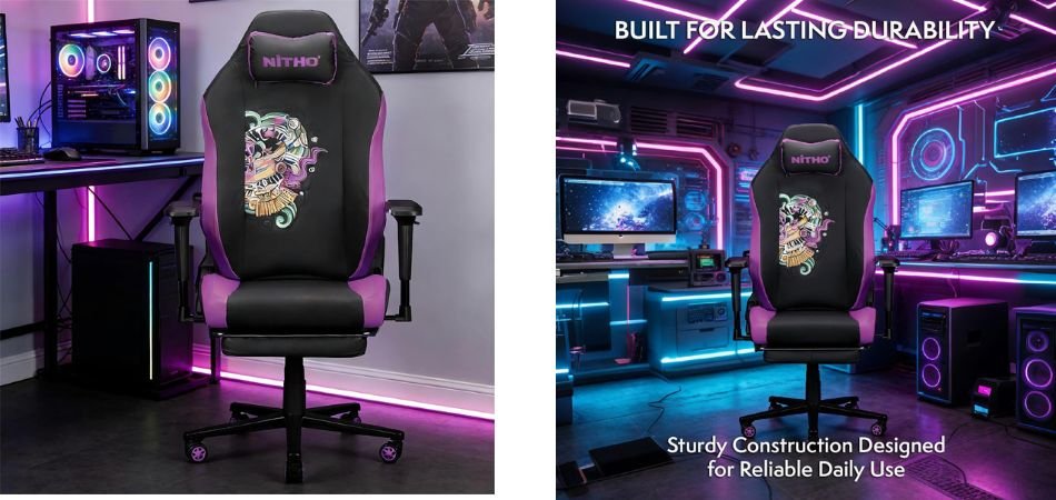 Nitho Forge Gaming Chair with Footrest and 4D Armrests