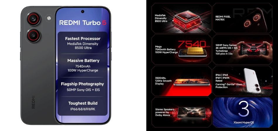 REDMI Turbo 5 (8GB RAM, 256GB Storage) – Asphalt Black