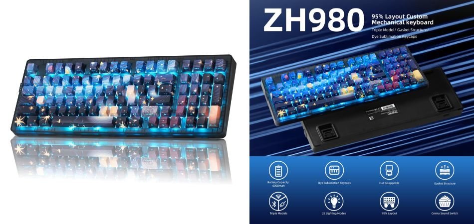ZORNHER ZH980 Wireless Mechanical Gaming Keyboard